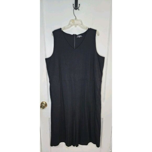Eileen Fisher Culotte Black Jumpsuit Size 2X Crop Wide Leg $298 - Picture 1 of 7